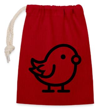chick - Closable cotton gift bag (14x20cm) - red - Front