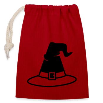 chapeau magique - Sac cadeau en coton avec cordon (14 x 20 cm) - rouge - Devant