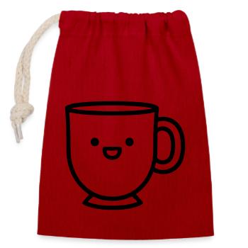 Kaffeebecher - Verschließbarer Geschenkbeutel aus Baumwolle (14x20cm) - Rot - Vorne