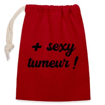 Plus sexy tumeur (noir) - Sac cadeau en coton avec cordon (14 x 20 cm) - rouge - Devant