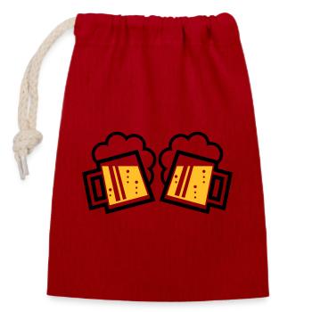 2 bavarois originaux ensemble (2) - Sac cadeau en coton avec cordon (14 x 20 cm) - rouge - Devant