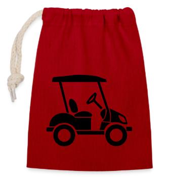 Golfwagen - Verschließbarer Geschenkbeutel aus Baumwolle (14x20cm) - Rot - Vorne