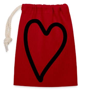 Heart Simple - Closable cotton gift bag (14x20cm) - red - Front