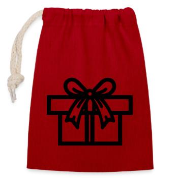 Kleine Geschenkbox - Verschließbarer Geschenkbeutel aus Baumwolle (14x20cm) - Rot - Vorne