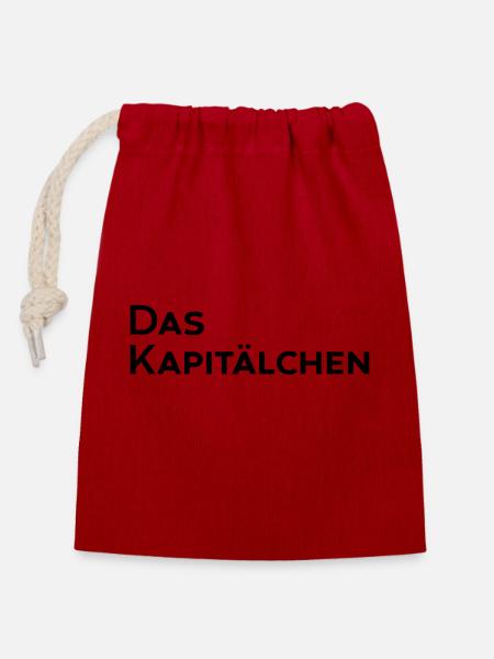 Das Kapitälchen - Verschließbarer Geschenkbeutel aus Baumwolle (14x20cm) - Rot