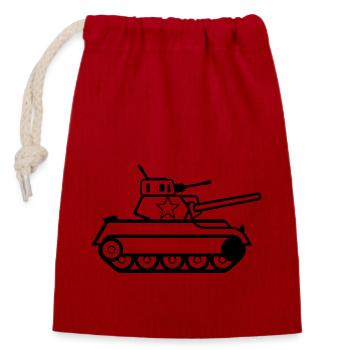 tank - Closable cotton gift bag (14x20cm) - red - Front