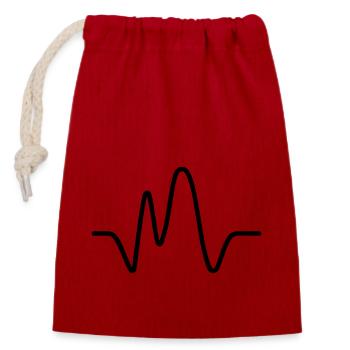 Heartbeat - Closable cotton gift bag (14x20cm) - red - Front