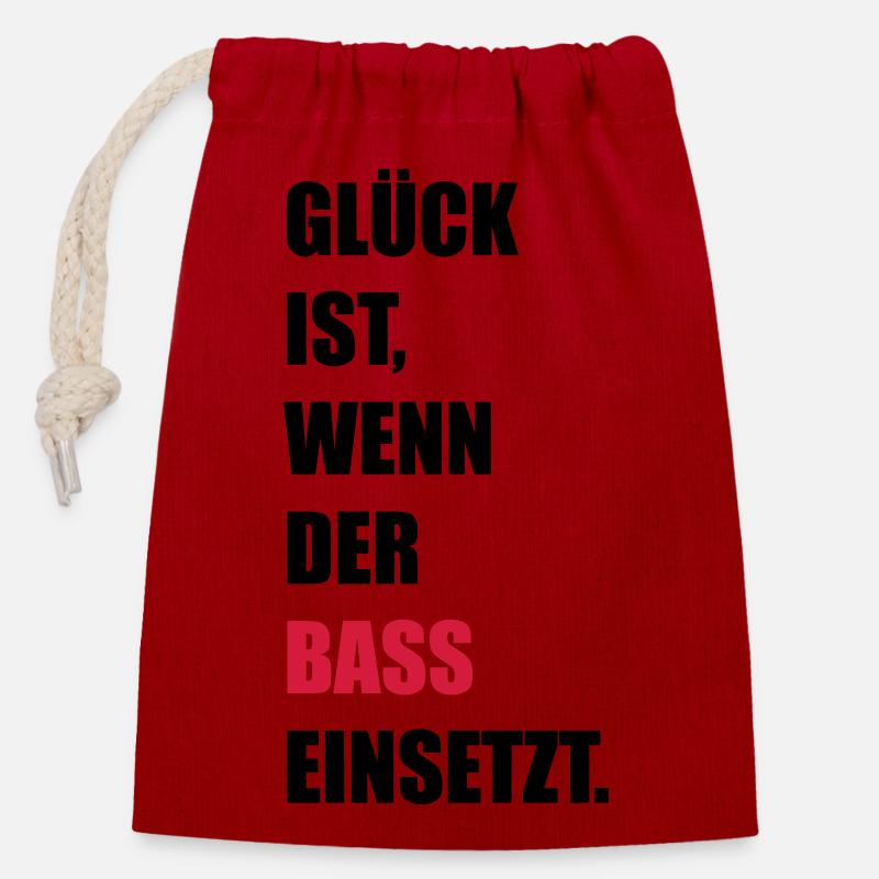 Musik - Verschließbarer Geschenkbeutel aus Baumwolle (14x20cm) - Rot