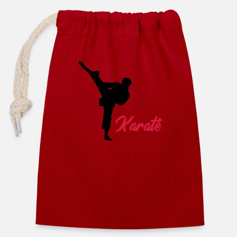 karate - Verschließbarer Geschenkbeutel aus Baumwolle (14x20cm) - Rot