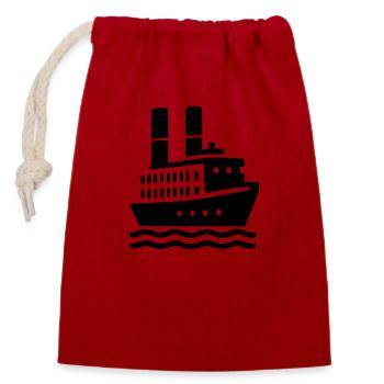Boat Cruise - Closable cotton gift bag (14x20cm) - red - Front