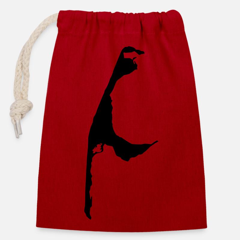 Sylt - Closable cotton gift bag (14x20cm) - red