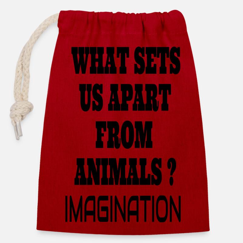 Imagination - Closable cotton gift bag (14x20cm) - red