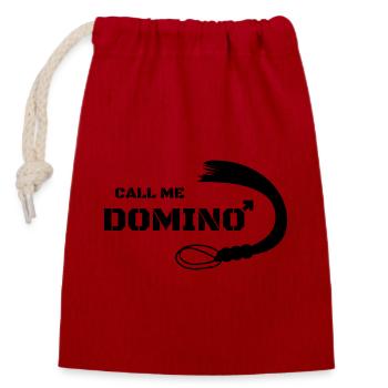 Appelez-moi Domino Whip Sexe Cadeau Dominatrice - Sac cadeau en coton avec cordon (14 x 20 cm) - rouge - Devant