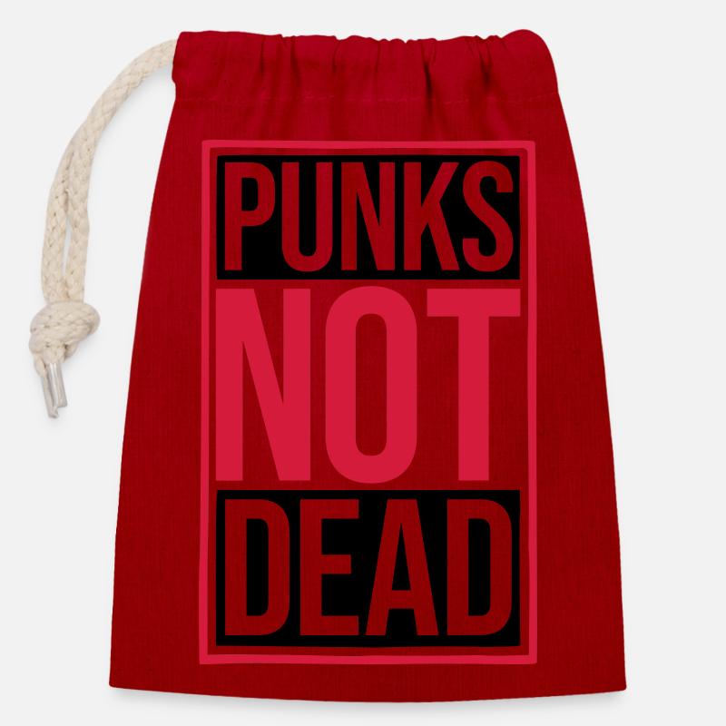 punks not dead Zitat - Verschließbarer Geschenkbeutel aus Baumwolle (14x20cm) - Rot
