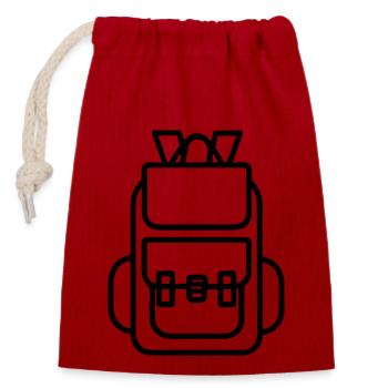 Rucksack - Verschließbarer Geschenkbeutel aus Baumwolle (14x20cm) - Rot - Vorne