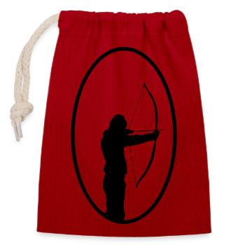 archer - Closable cotton gift bag (14x20cm) - red - Front