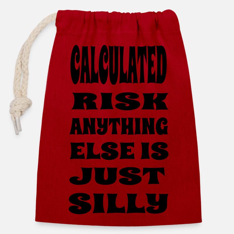 CalculatedRisk - Closable cotton gift bag (14x20cm) - red