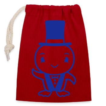 oiseau mari chapeau haut de forme costume mariage riche - Sac cadeau en coton avec cordon (14 x 20 cm) - rouge - Devant