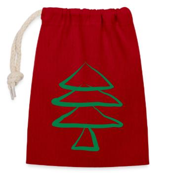 Christmas Tree Christmas Tree Christmas Tree Tree - Closable cotton gift bag (14x20cm) - red - Front