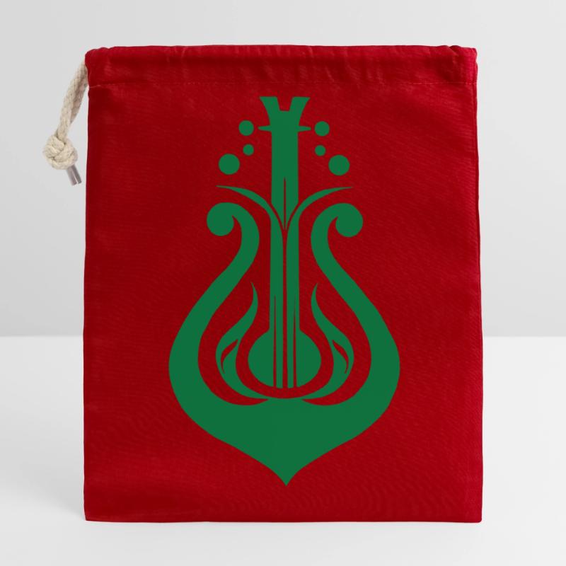 Harp Harmony: Timeless Elegance Closable cotton gift bag (14x20cm)