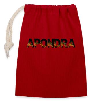 APONDRA - Sac cadeau en coton avec cordon (14 x 20 cm) - rouge - Devant