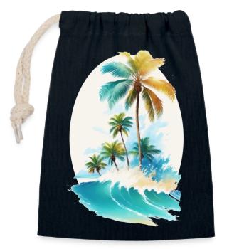 Aloha - Verschließbarer Geschenkbeutel aus Baumwolle (14x20cm) - Navy - Vorne