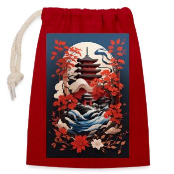 Harmony in the temple - Closable cotton gift bag (14x20cm) - red - Front