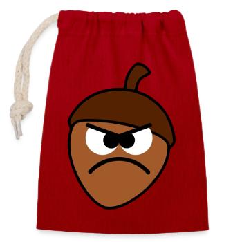 Grumpy Nut - Verschließbarer Geschenkbeutel aus Baumwolle (14x20cm) - Rot - Vorne