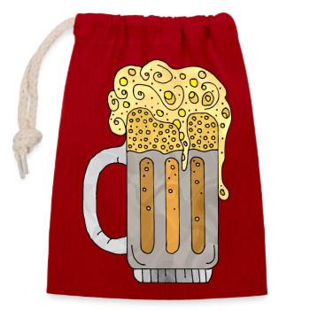 Mug - Sac cadeau en coton avec cordon (14 x 20 cm) - rouge - Devant