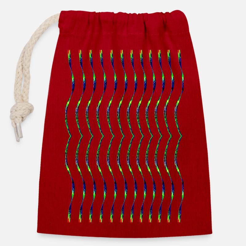 zigzag - Closable cotton gift bag (14x20cm) - red