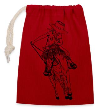 Western Girl - Verschließbarer Geschenkbeutel aus Baumwolle (14x20cm) - Rot - Vorne