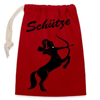 Schütze - Verschließbarer Geschenkbeutel aus Baumwolle (14x20cm) - Rot - Vorne