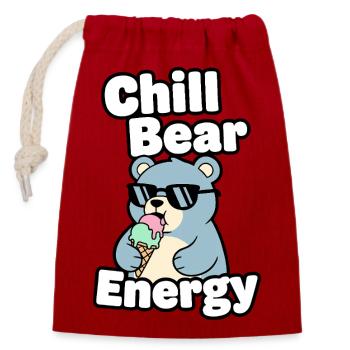 Énergie d’ours froid - Sac cadeau en coton avec cordon (14 x 20 cm) - rouge - Devant
