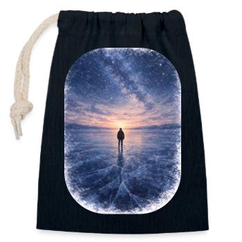 Far North - Closable cotton gift bag (14x20cm) - navy - Front