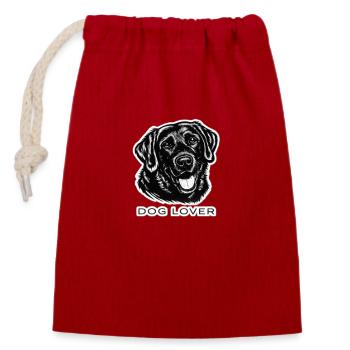 Dog Lover Hundeporträt - Verschließbarer Geschenkbeutel aus Baumwolle (14x20cm) - Rot - Vorne
