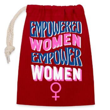 EMPOWER WOMEN – EMPOWER THE WORLD ♀ GIRL POWER - Verschließbarer Geschenkbeutel aus Baumwolle (14x20cm) - Rot - Vorne