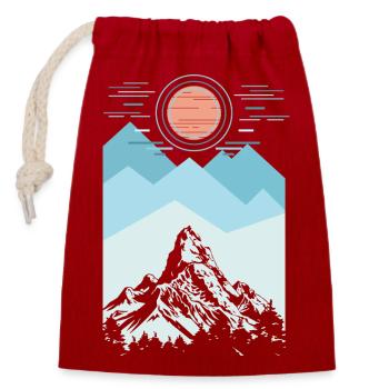 Scout randonneur Camping, randonnée, escalade, montagne - Sac cadeau en coton avec cordon (14 x 20 cm) - rouge - Devant