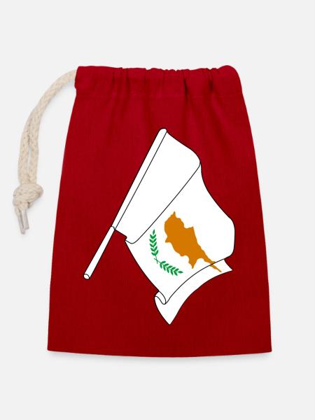 Flagge Zypern - Verschließbarer Geschenkbeutel aus Baumwolle (14x20cm) - Rot
