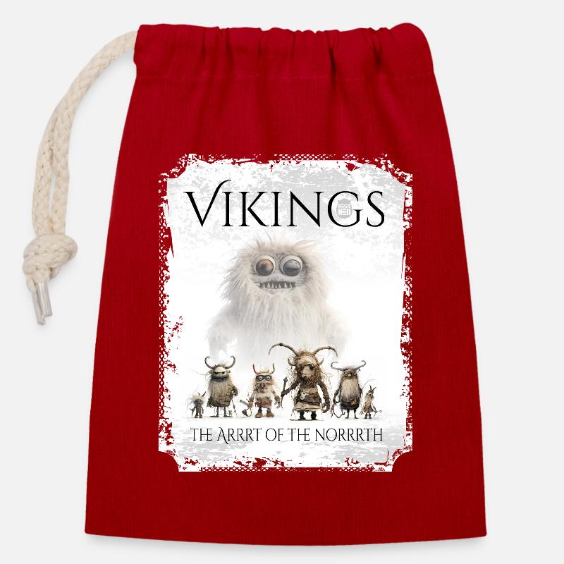 Do you like creatures from the far north? Take it! - Closable cotton gift bag (14x20cm) - red