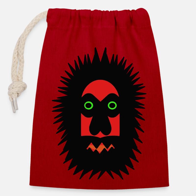 Gaff - Sac cadeau en coton avec cordon (14 x 20 cm) - rouge