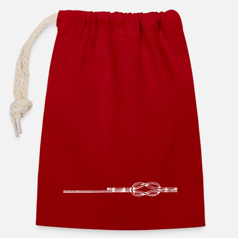 Reef knot - Closable cotton gift bag (14x20cm) - red
