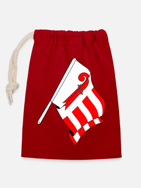 Flagge Jura Schweiz - Verschließbarer Geschenkbeutel aus Baumwolle (14x20cm) - Rot