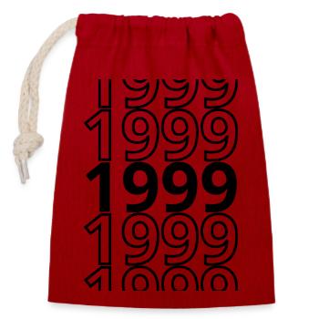 1999 1999 1999 - Sac cadeau en coton avec cordon (14 x 20 cm) - rouge - Devant