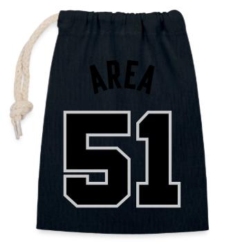 AREA 51 Black - Closable cotton gift bag (14x20cm) - navy - Front