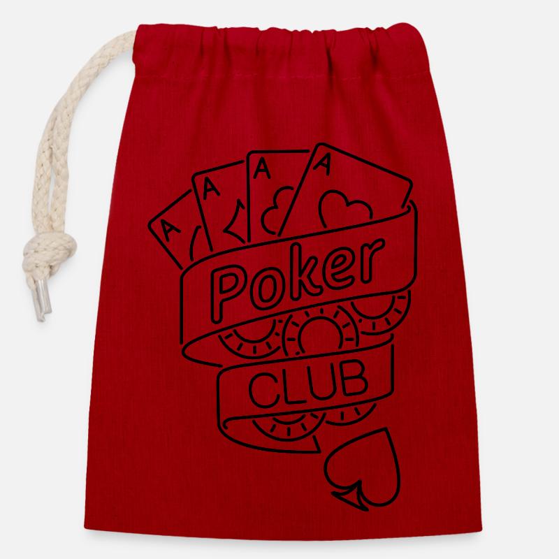 Boardgame Chess Backgammon Game Night - Closable cotton gift bag (14x20cm) - red