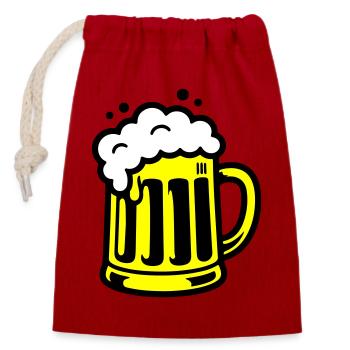 Beer Beer Mug Icon - Closable cotton gift bag (14x20cm) - red - Front