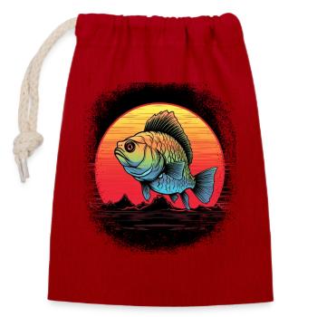 sayings animation bite me fishing tshirts sea - Verschließbarer Geschenkbeutel aus Baumwolle (14x20cm) - Rot - Vorne