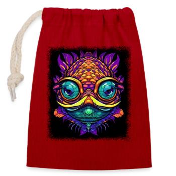 Humour Axie Tournois de pêche Pêche à l’achigan Drôle - Sac cadeau en coton avec cordon (14 x 20 cm) - rouge - Devant