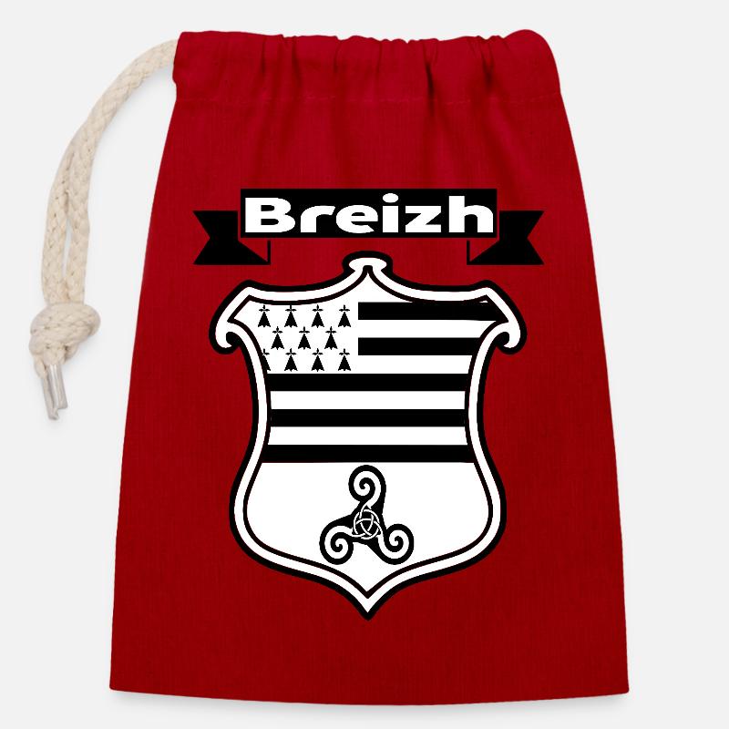 Breizh - Closable cotton gift bag (14x20cm) - red