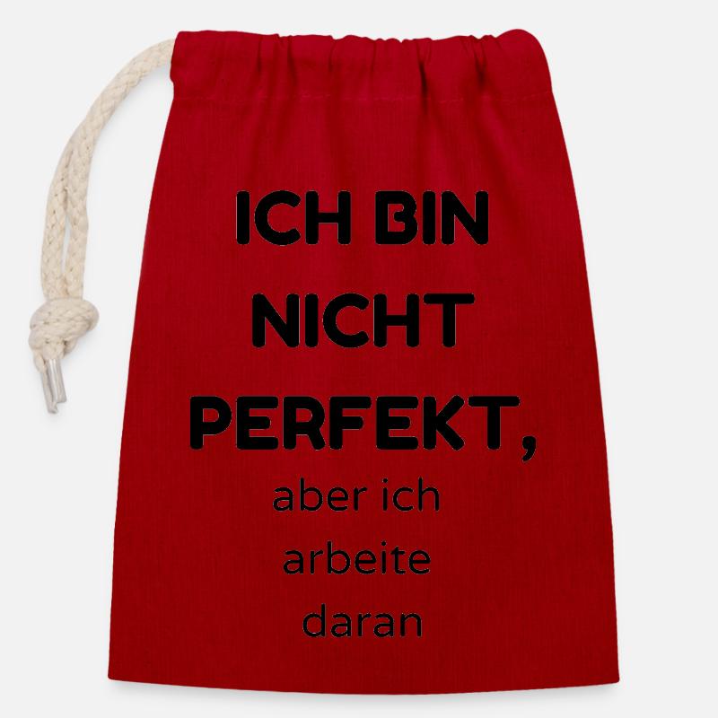 Perfekt - Verschließbarer Geschenkbeutel aus Baumwolle (14x20cm) - Rot